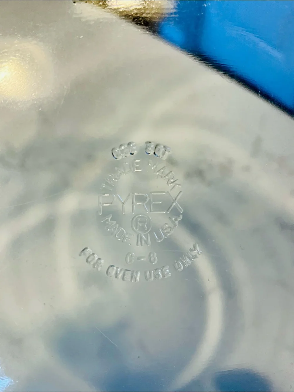 Vintage Pyrex #026 3qt clear casserole bowl with handles no lid 10”